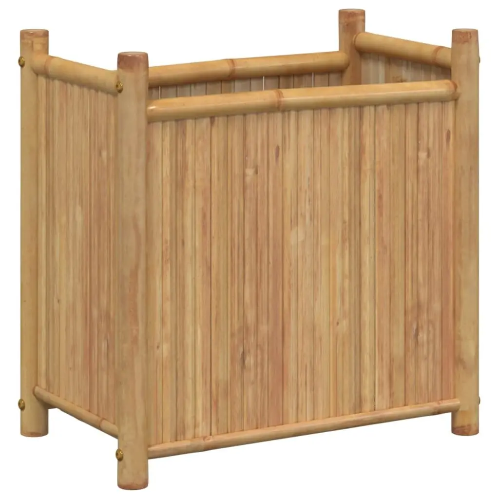 Bamboo Planter Box 50x30x50 cm Garden Raised Bed Flower Pot Outdoor Decor