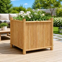 Elevate Your Outdoor Space with a Bamboo Planter Box 40x40x40 cm