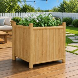 Enhance Your Garden with a Bamboo Planter Box 50x50x50 cm
