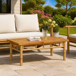 Stylish Indoor Outdoor Bamboo Coffee Table 90x50x35cm