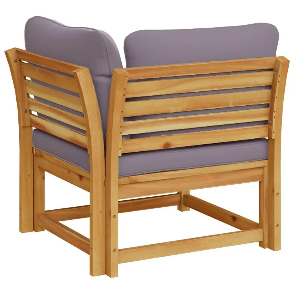 Outdoor Sectional Sofa Corner Solid Wood with Cushions Brown