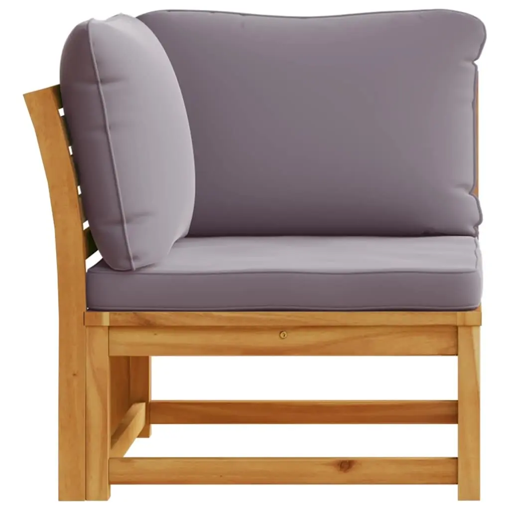 Outdoor Sectional Sofa Corner Solid Wood with Cushions Brown