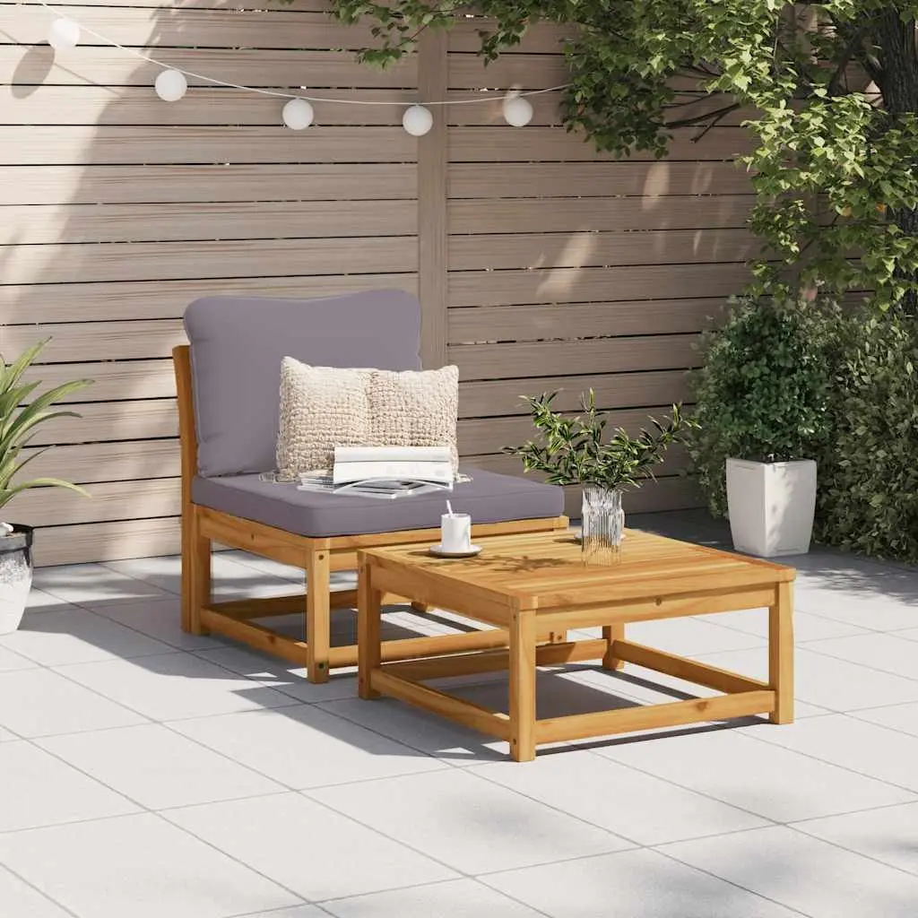 Outdoor Sectional Sofa Unit Garden Furniture Solid Wood Acacia with Cushions