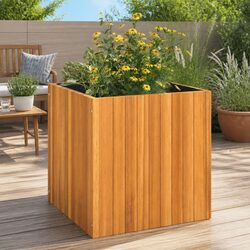 Garden Planter Box 45x45x45cm Solid Wood Flower Plant Container Brown