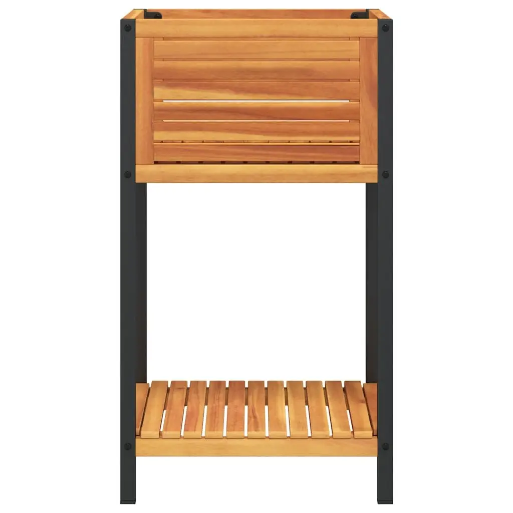 Garden Planter 45 x 45 x 80 cm Wooden with Shelf for Indoor Outdoor Storage Acacia