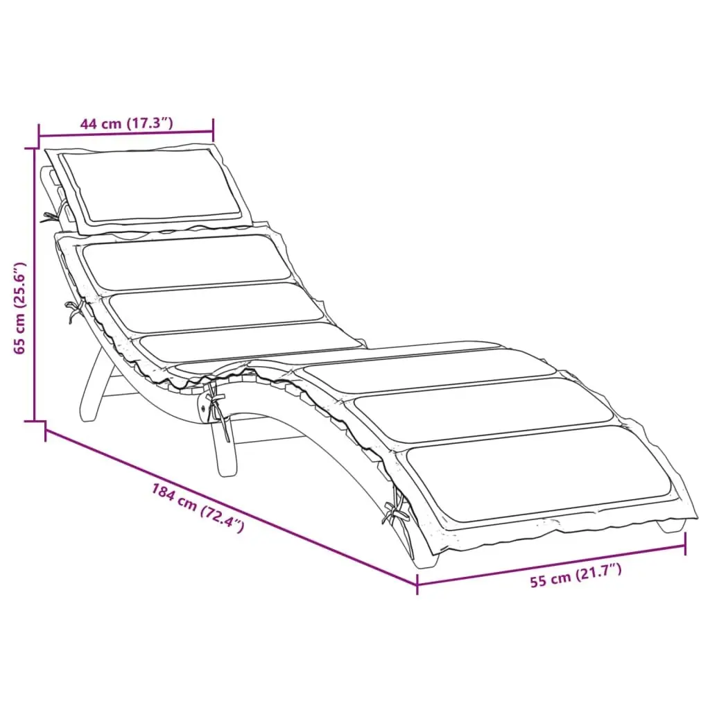 Sun Lounger Outdoor Lounge Chair Garden Patio Deck Recliner with Cushion Pillow