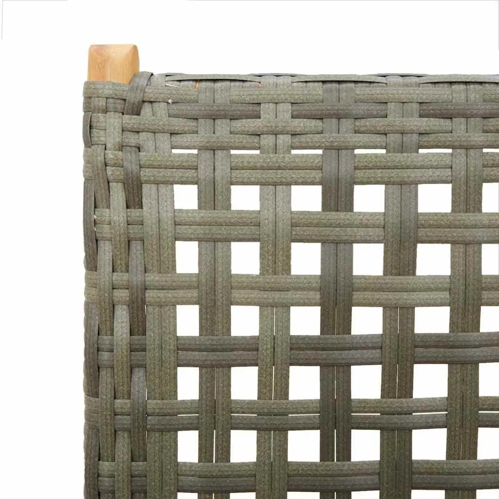 Outdoor Garden Chairs 2pc Grey Acacia Wood PE Rattan Folding Reclining