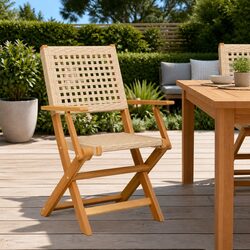 Enhance Your Space with 2 pcs Beige Foldable Outdoor Chairs