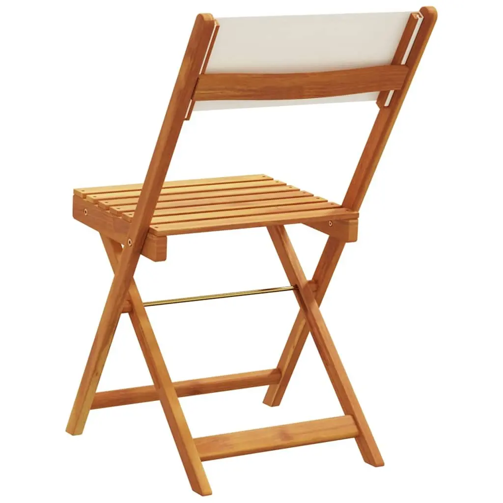 Bistro Chairs 2 pcs White Foldable Backrest Outdoor Seating