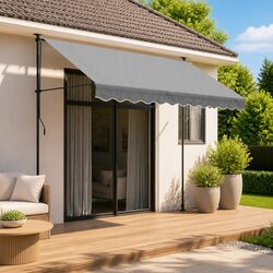 Replacement Awning Valance Fabric Anthracite Stripe 3m Garden Outdoor Window