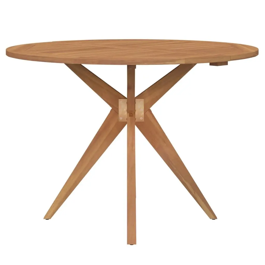 Round Garden Table Outdoor Patio Dining Furniture Solid Wood Acacia Slatted