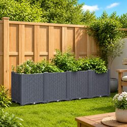 Versatile Grey Outdoor Flower Box 160x40x53cm
