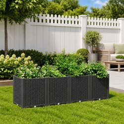 Enhance Your Patio with a 4-Box Garden Planter in Black