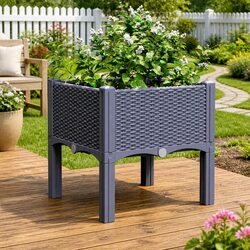 Elevate Your Outdoor Space with this Grey Garden Planter Box