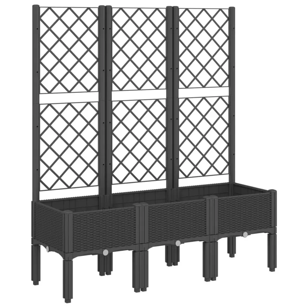 Garden Planter 120x40x142cm Integrated Trellis for Climbing Plants Support
