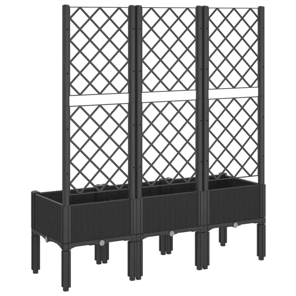 Garden Planter 120x40x142cm Integrated Trellis for Climbing Plants Support