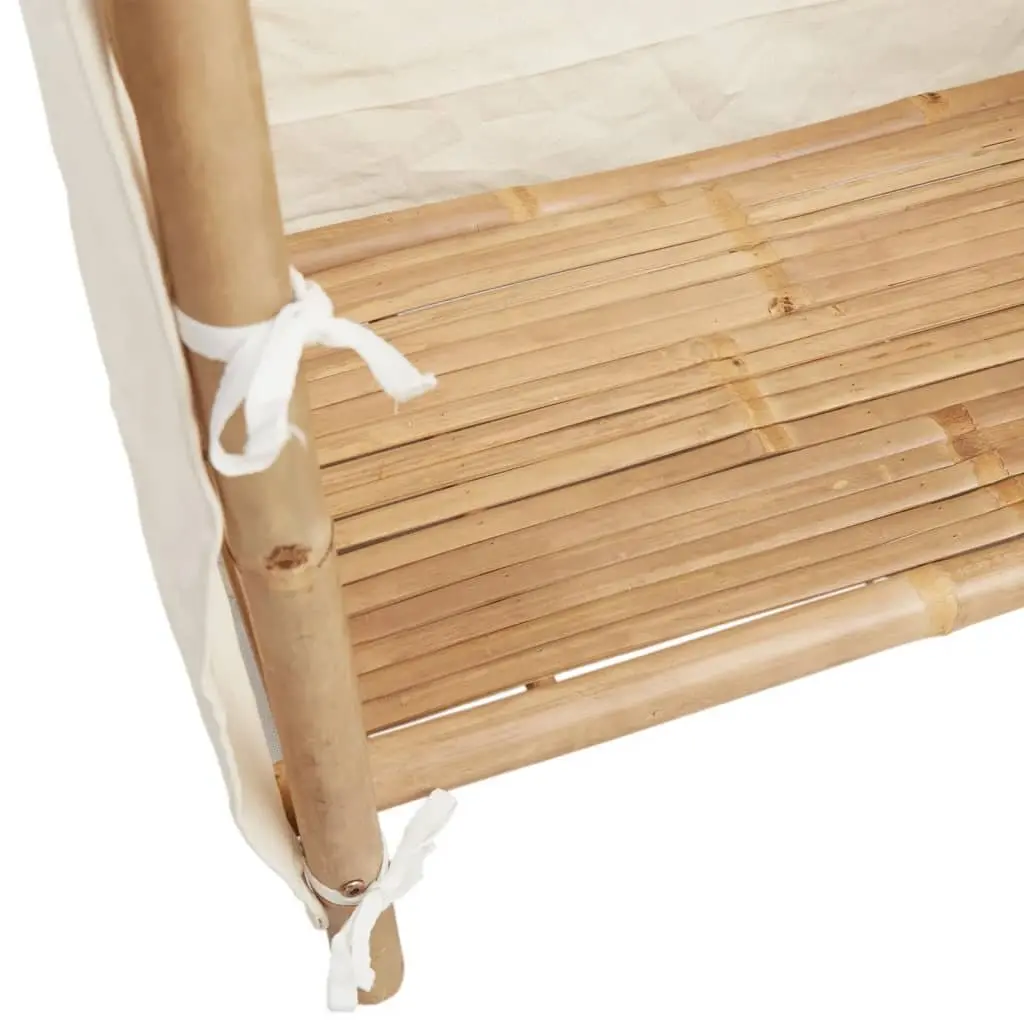 Bamboo Wardrobe Cupboard 110x45x170cm 4 Shelves Clothes Organiser Storage Cabinet