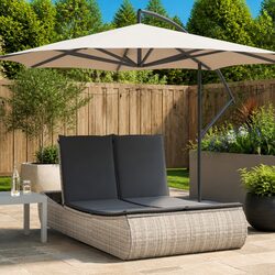 Double Sun Lounger with Cushions for Outdoor Relaxation