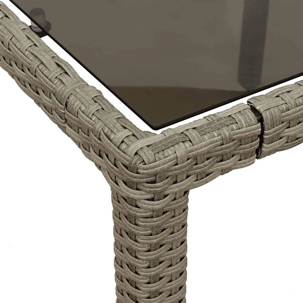Garden Table 150cm Grey Tempered Glass Top Outdoor Patio Dining Furniture