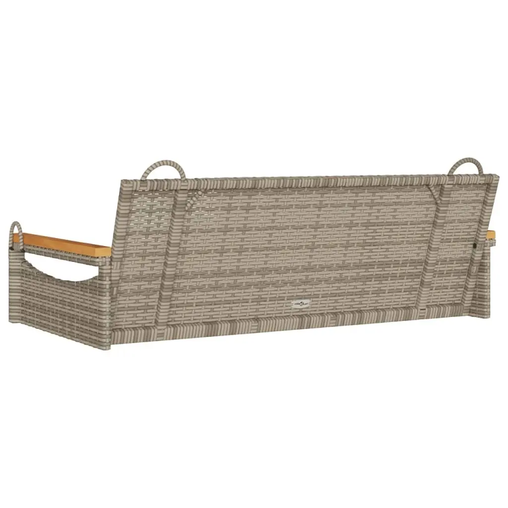 Outdoor Swing Bench Grey PE Rattan Durable Powder-Coated Steel Frame