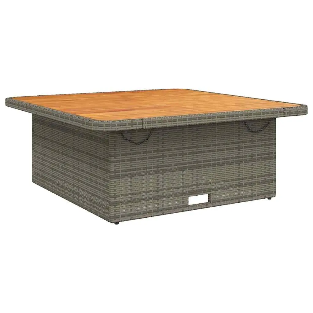 Garden Table 110x110 cm Grey Adjustable Tabletop Outdoor Patio Furniture