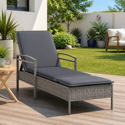 Outdoor Garden Lounger Chair with Padded Cushion