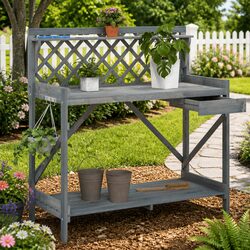 Grey Potting Bench: Enhance Your Garden Space