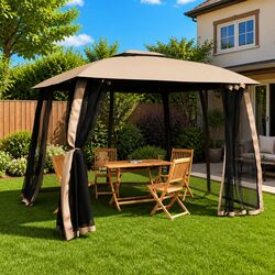 Spacious Outdoor Canopy Tent with Mesh Walls and Double Roof