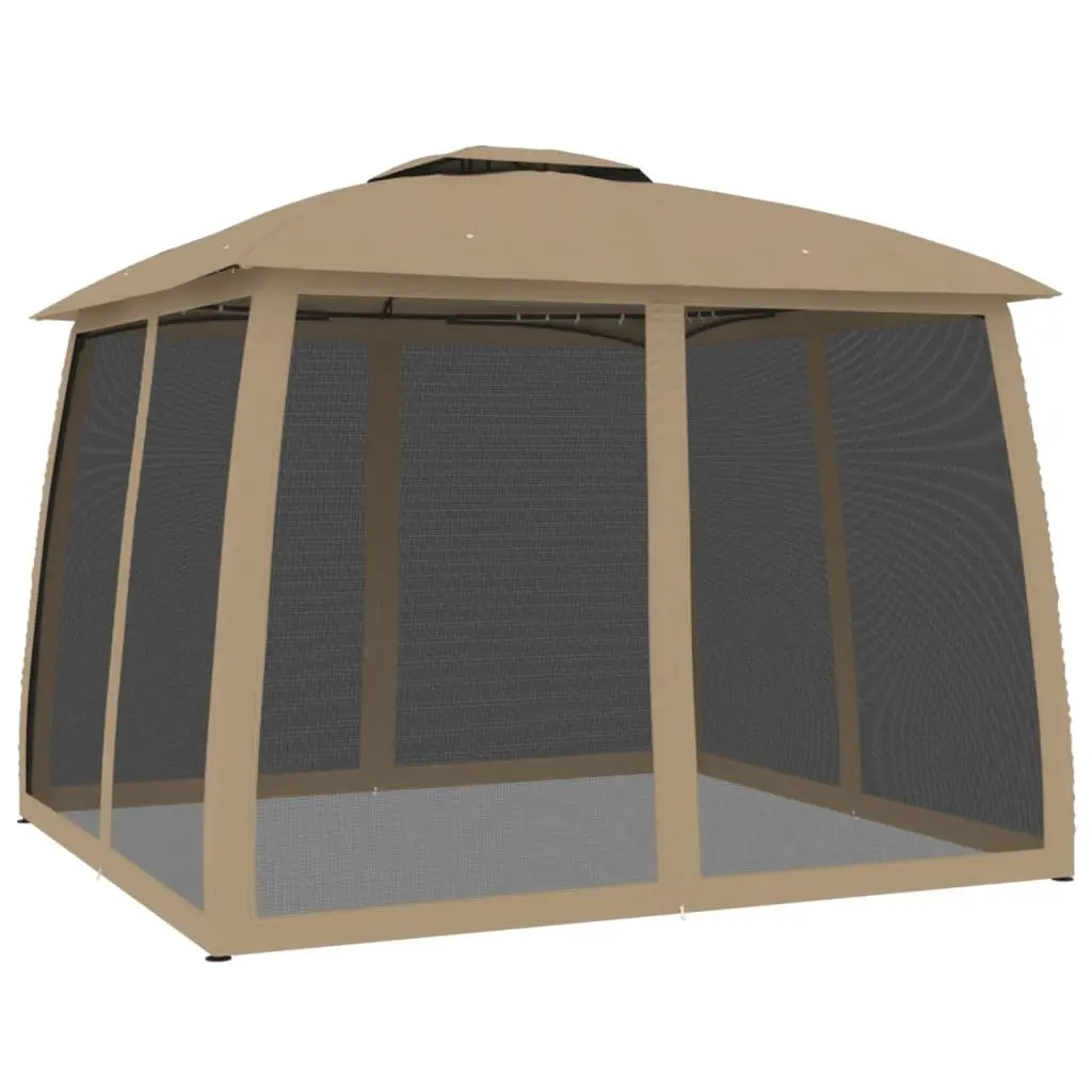 Gazebo 2.93m Double Roof Mesh Walls Outdoor Canopy Tent Garden Patio Shelter
