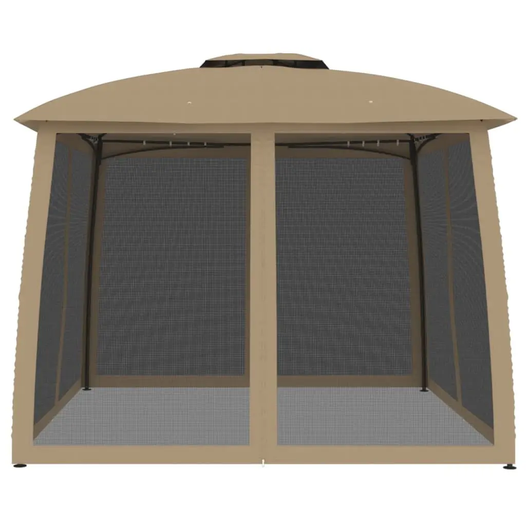 Gazebo 2.93m Double Roof Mesh Walls Outdoor Canopy Tent Garden Patio Shelter