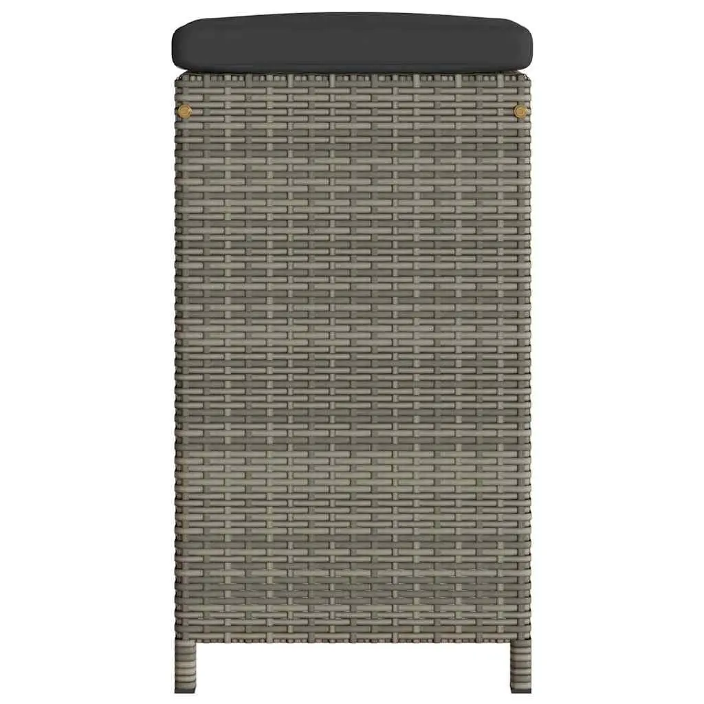 Outdoor Bar Stools 2 Piece Grey Cushioned Garden Seating