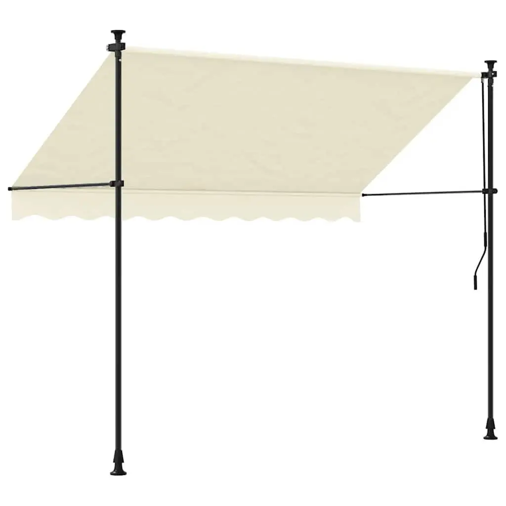Retractable Awning 300x150 cm Manual Crank UV Resistant Cream Shade