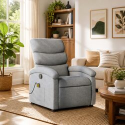 Enhance Your Space with the Grey Fabric Massage Recliner