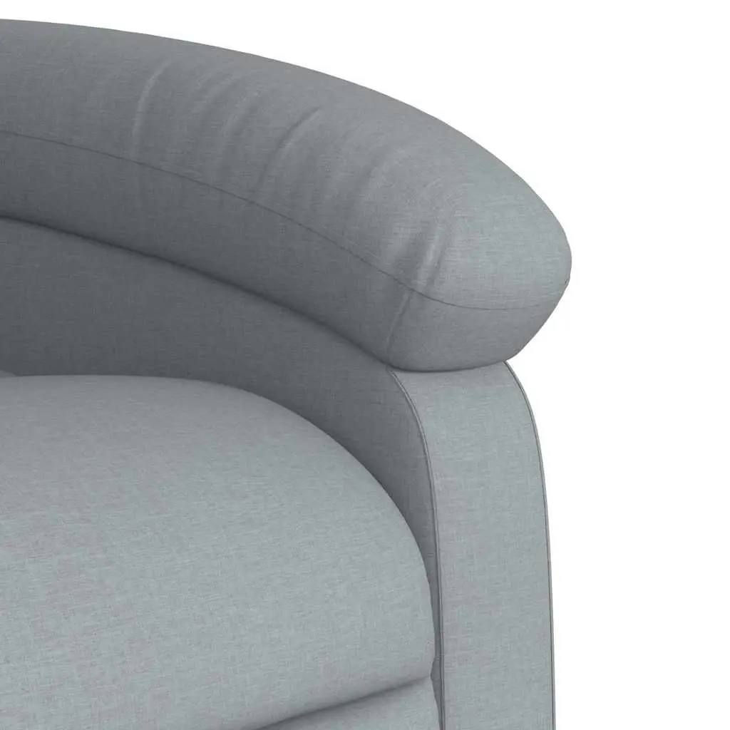 Massage Chair Manual Recliner Grey Fabric 6 Vibration Points Adjustable Backrest