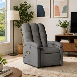 Grey Fabric Massage Recliner Chair for a Relaxing Space