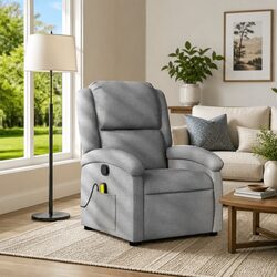 Elevate Your Space with a Light Grey Fabric Massage Recliner