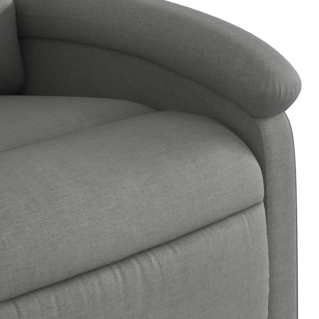 Massage Recliner Chair Grey Fabric Manual Recline 6 Vibration Points