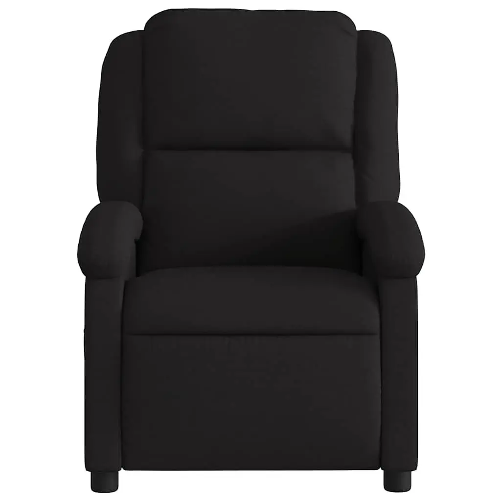 Black Fabric Manual Recline Massage Armchair with 6 Vibration Points