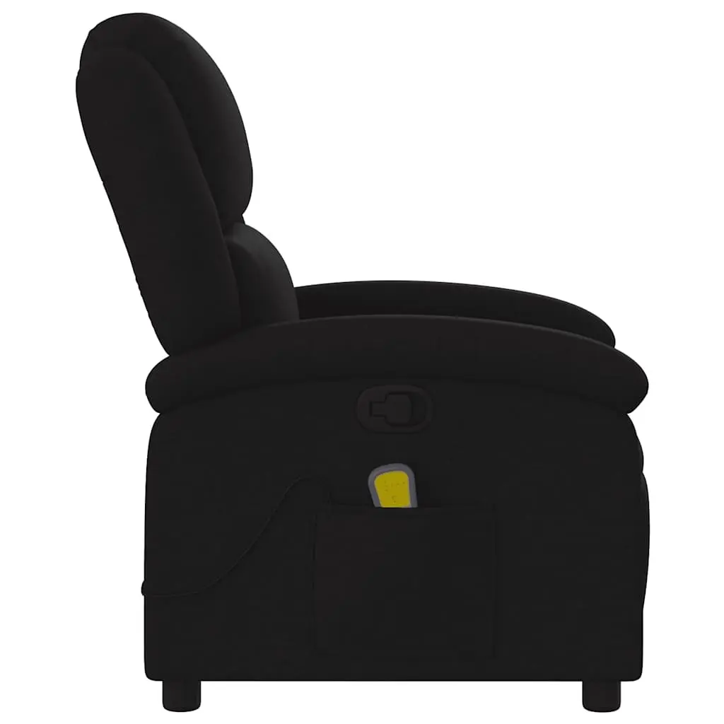 Black Fabric Manual Recline Massage Armchair with 6 Vibration Points