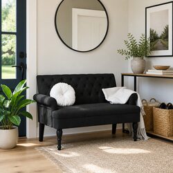 Elevate Your Space with a Padded Backrest Bench in Black