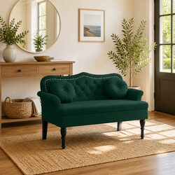Enhance Your Space with a Dark Green Velvet Bench