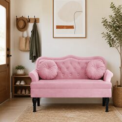 Stylish Pink Velvet Bench for Any Living Space