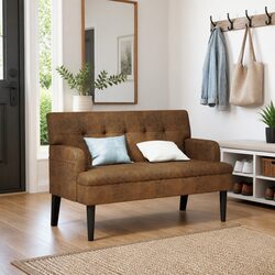 Stylish Brown Bench with Backrest for Enhanced Comfort