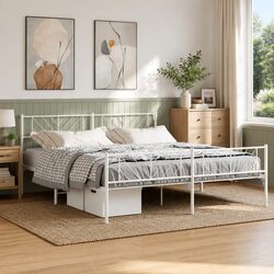 Elegant King Metal Bed Frame 183x203cm for Cozy Spaces