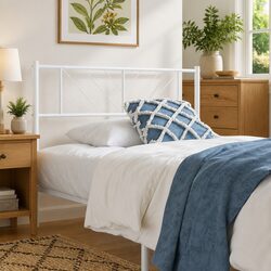 Enhance Your Bedroom with a 90cm White Metal Headboard