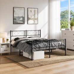Transform Your Bedroom with a Sturdy Black Metal Bed Frame