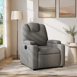 Recliner Chair in Grey Fabric for Enhanced Comfort