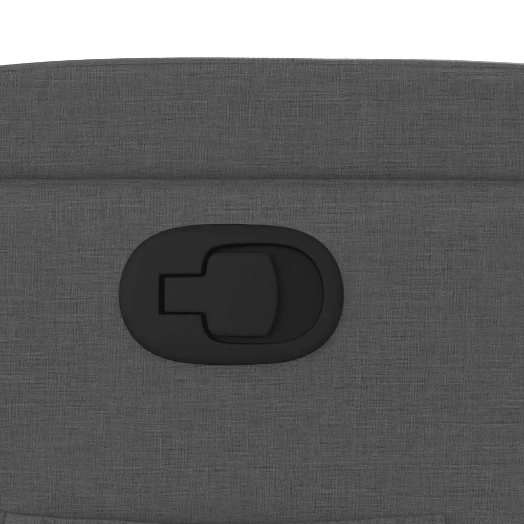 Recliner Chair Grey Fabric Manual Recline Armchair with Cup Holders and Side Pocket Storage