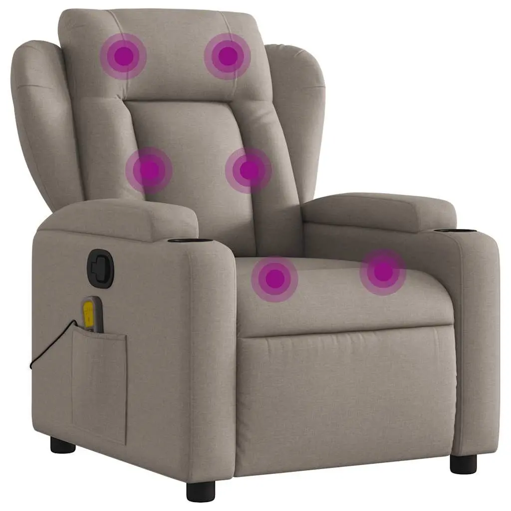Massage Recliner Chair Manual Recline 6 Vibration Points Adjustable Footrest