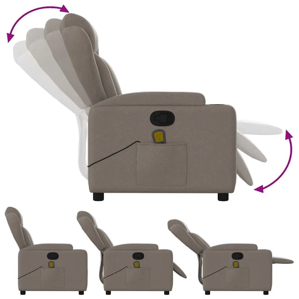 Massage Recliner Chair Manual Recline 6 Vibration Points Adjustable Footrest